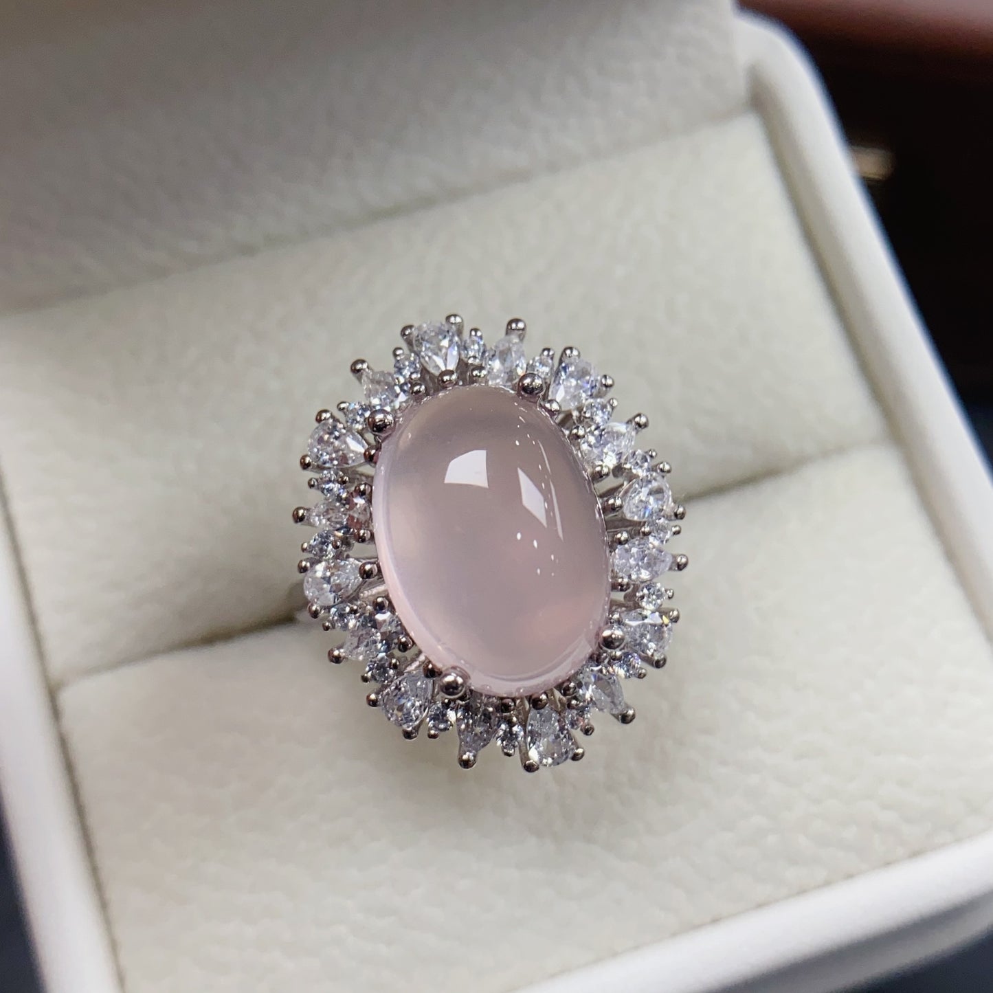 Natural Pink Crystal Ring | Madagascar Rose Quartz 10x14mm | Large Oval | 925 Silver | Fine Craftsmanship | Adjustable Open | Love Stone | Valentine‘s Gift | Fairy Style