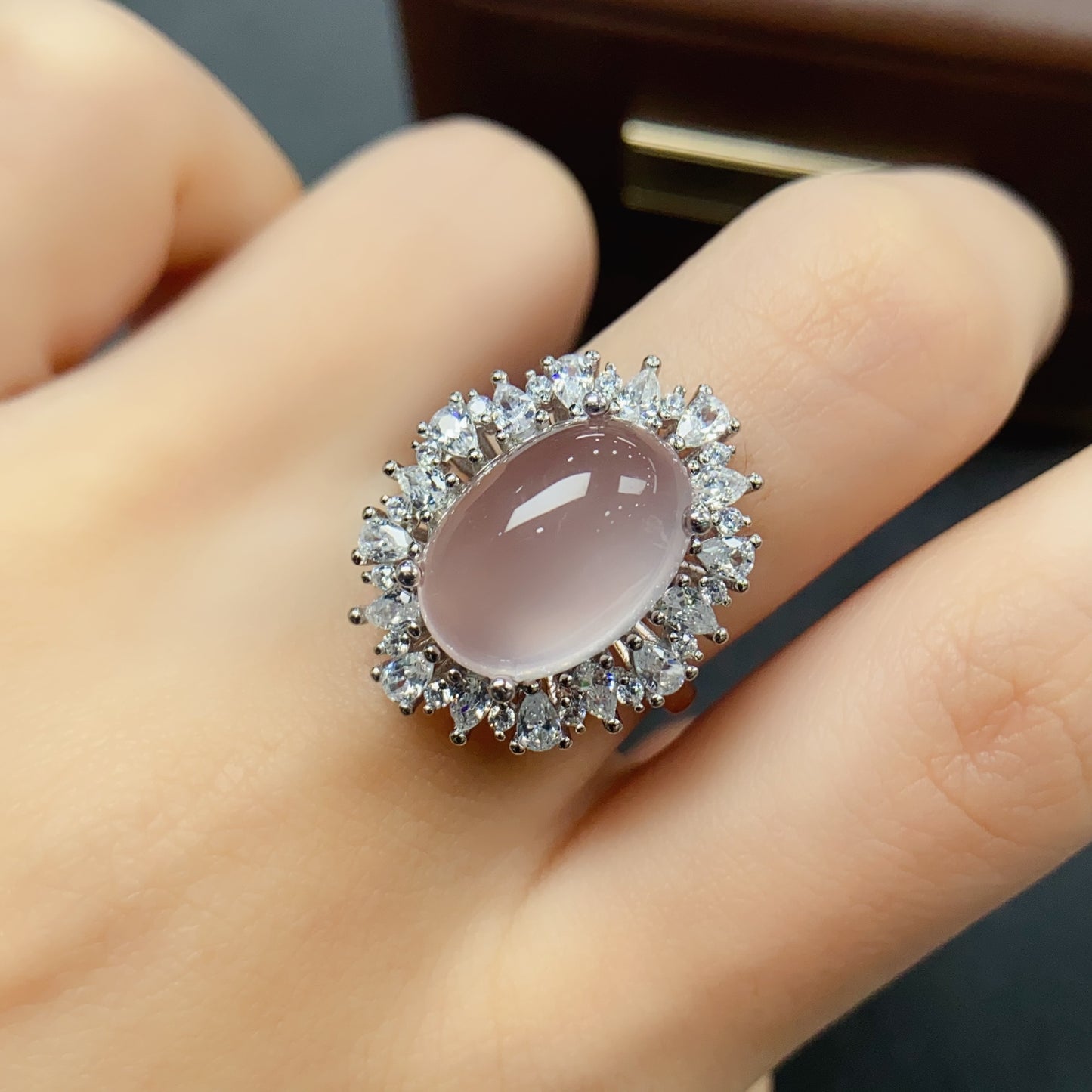 Natural Pink Crystal Ring | Madagascar Rose Quartz 10x14mm | Large Oval | 925 Silver | Fine Craftsmanship | Adjustable Open | Love Stone | Valentine‘s Gift | Fairy Style
