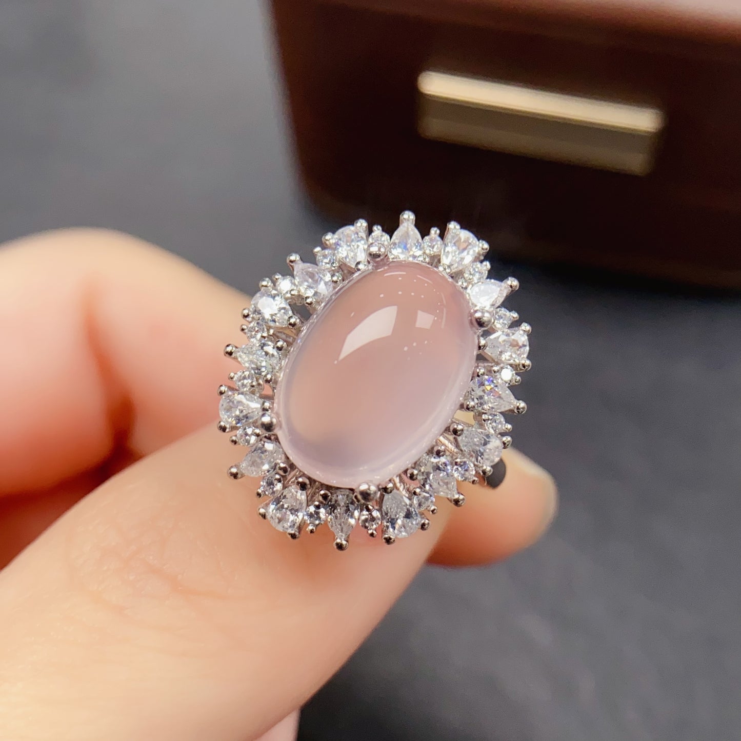 Natural Pink Crystal Ring | Madagascar Rose Quartz 10x14mm | Large Oval | 925 Silver | Fine Craftsmanship | Adjustable Open | Love Stone | Valentine‘s Gift | Fairy Style