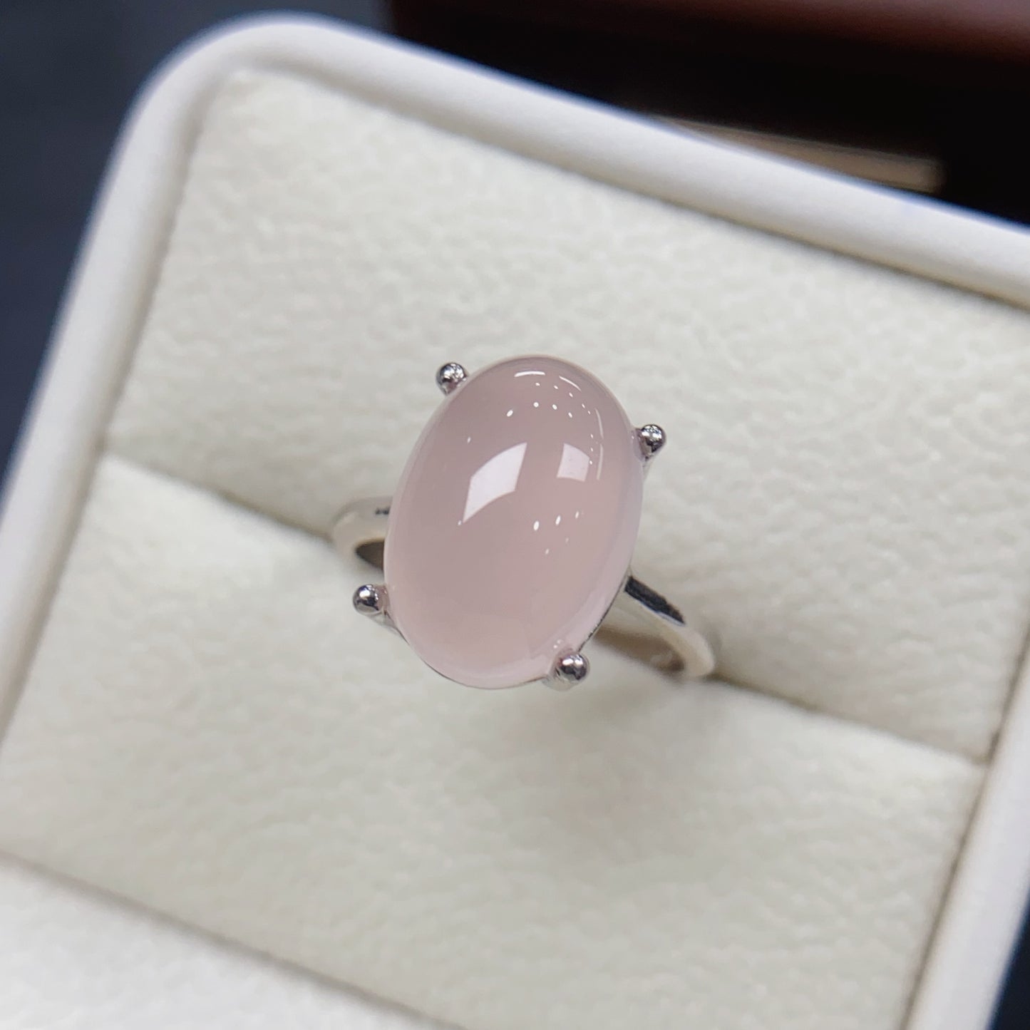 Natural Pink Crystal Ring | Madagascar Rose Quartz 10x14mm | Large Oval | 925 Silver | Fine Craftsmanship | Adjustable Open | Love Stone | Valentine‘s Gift | Fairy Style