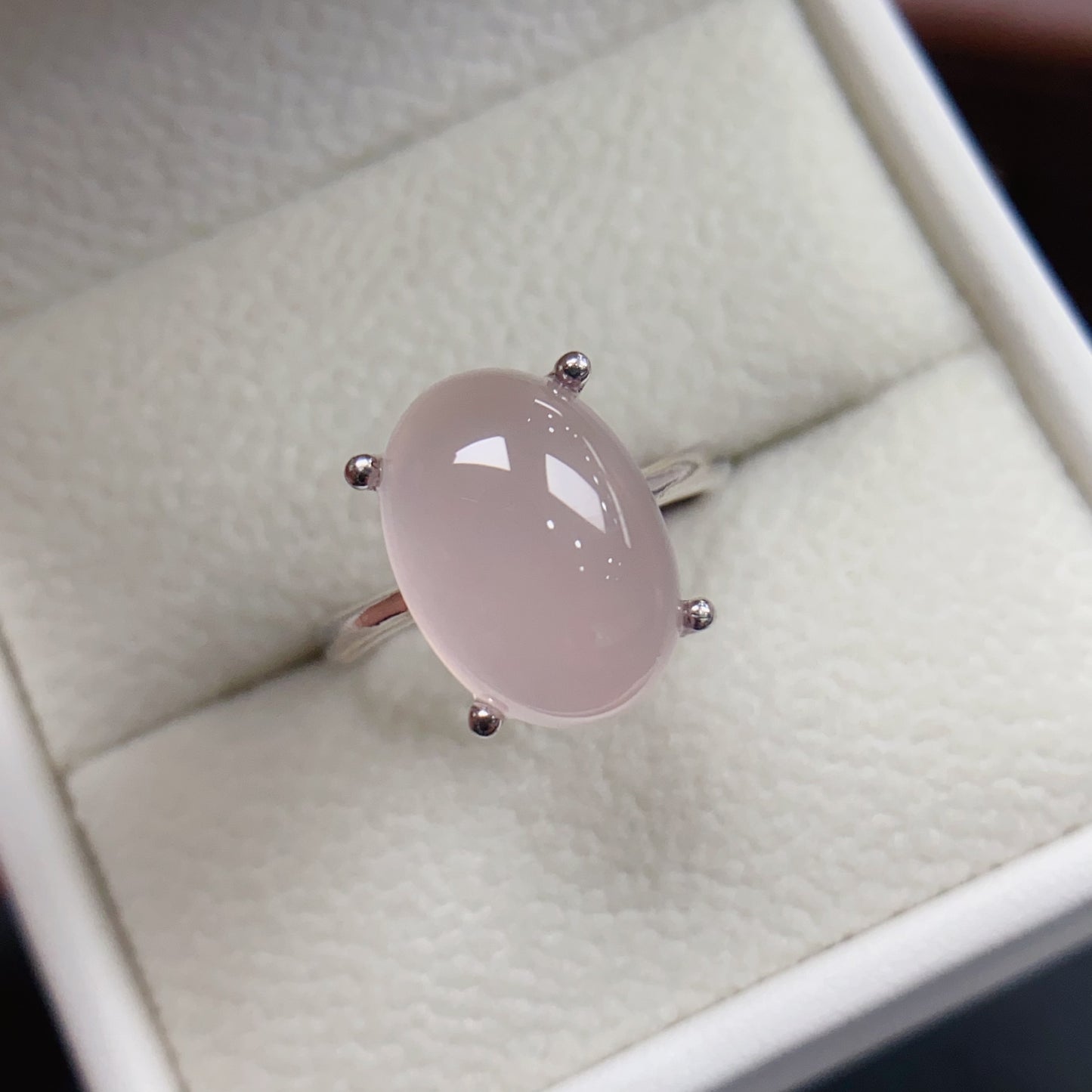 Natural Pink Crystal Ring | Madagascar Rose Quartz 10x14mm | Large Oval | 925 Silver | Fine Craftsmanship | Adjustable Open | Love Stone | Valentine‘s Gift | Fairy Style