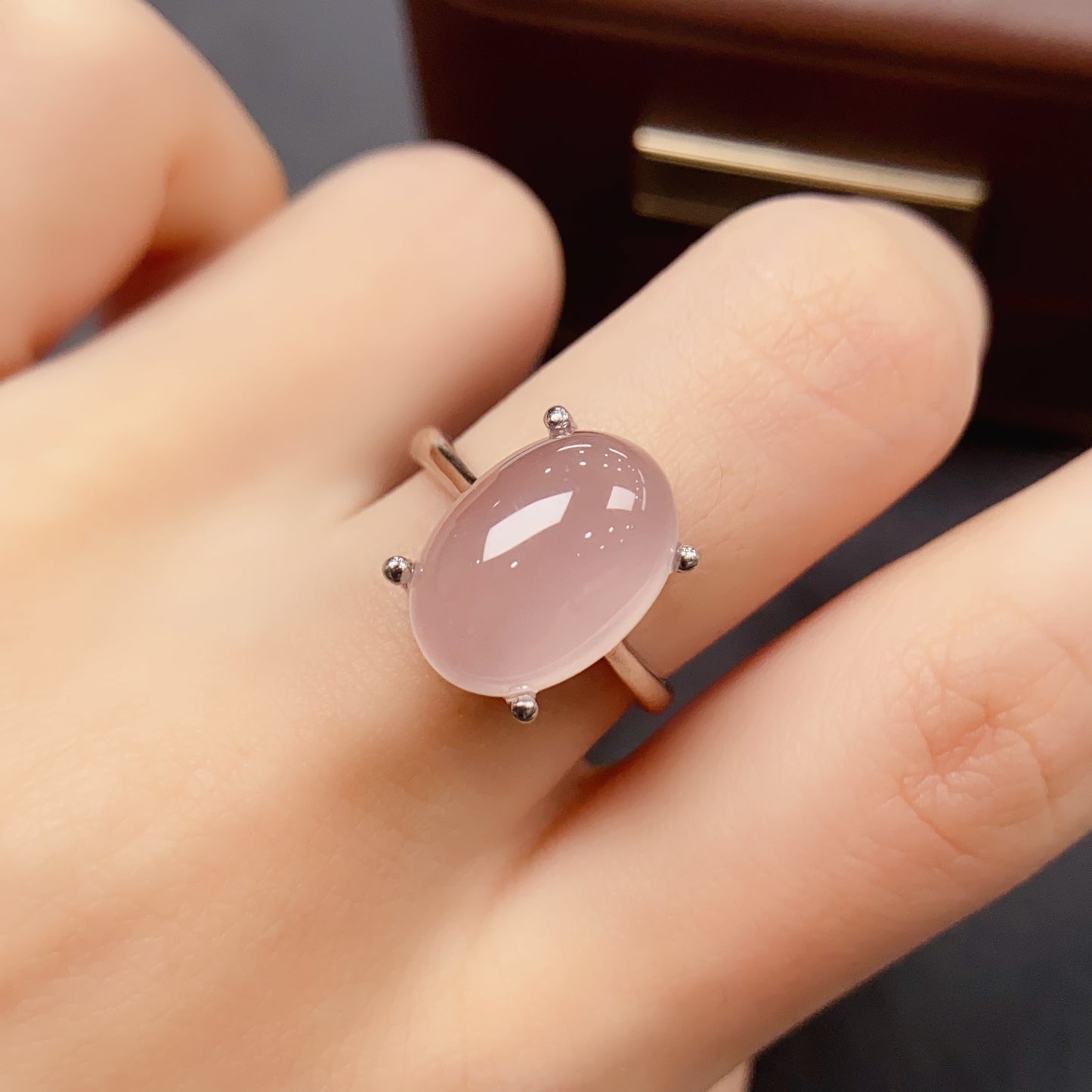 Natural Pink Crystal Ring | Madagascar Rose Quartz 10x14mm | Large Oval | 925 Silver | Fine Craftsmanship | Adjustable Open | Love Stone | Valentine‘s Gift | Fairy Style