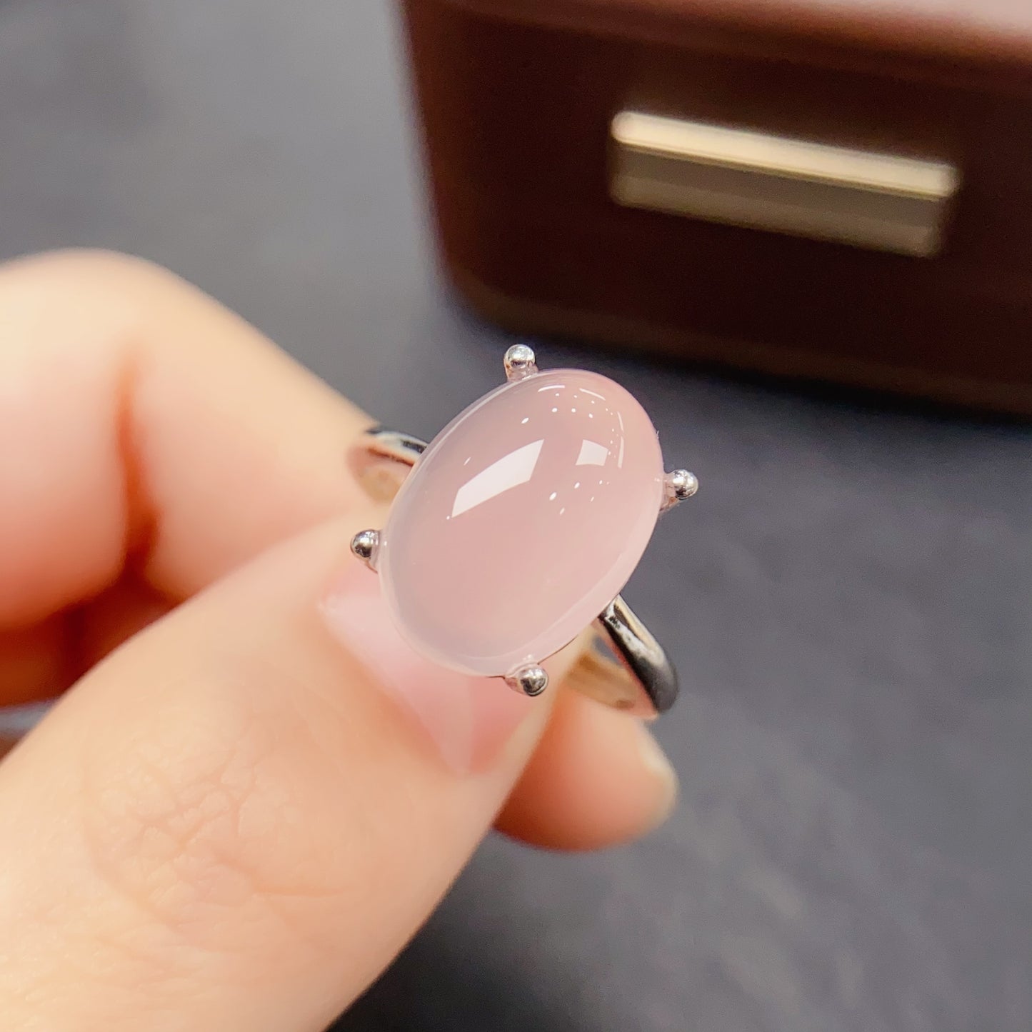 Natural Pink Crystal Ring | Madagascar Rose Quartz 10x14mm | Large Oval | 925 Silver | Fine Craftsmanship | Adjustable Open | Love Stone | Valentine‘s Gift | Fairy Style