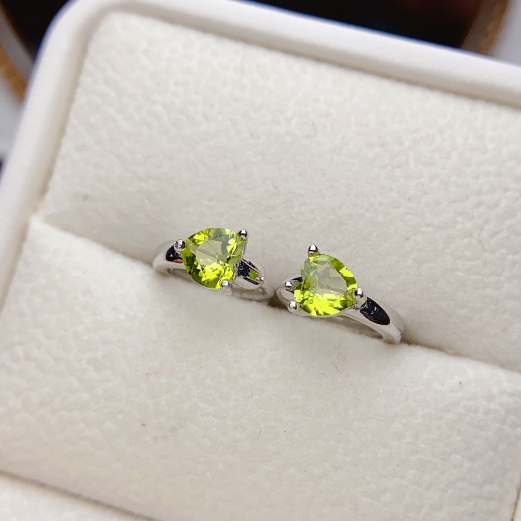 Natural Peridot Earrings Studs & Cuffs 5x5mm VVS Clarity Fire Flash 925 Silver Fine Jewelry For Women
