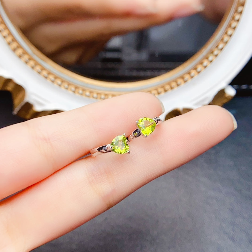 Natural Peridot Earrings Studs & Cuffs 5x5mm VVS Clarity Fire Flash 925 Silver Fine Jewelry For Women