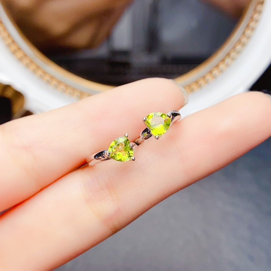 Natural Peridot Earrings Studs & Cuffs 5x5mm VVS Clarity Fire Flash 925 Silver Fine Jewelry For Women