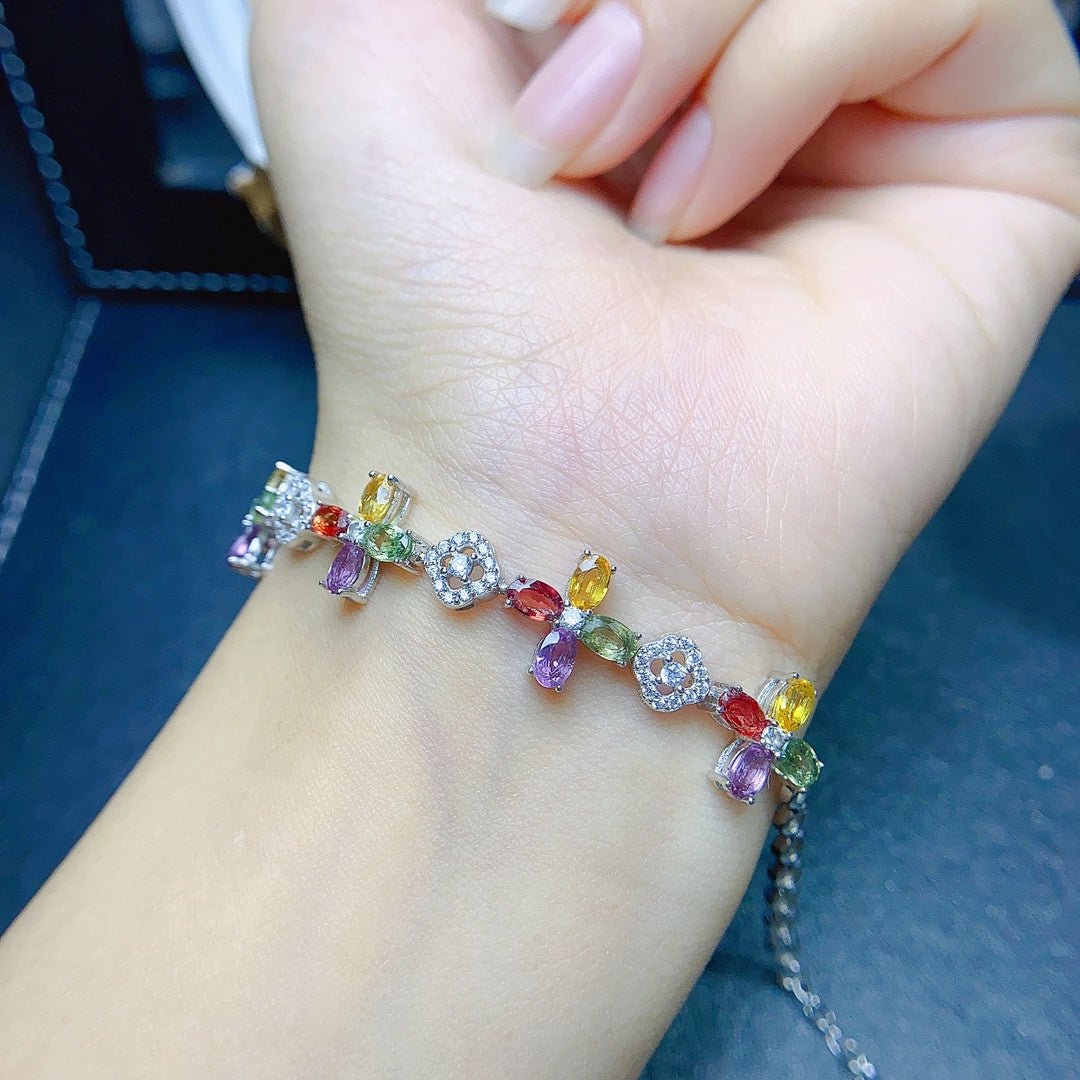 Natural Magnesium Aluminum Garnet Necklace 4x6mm Rose Gold Setting 925 Silver Simple Fashion Pendant For Women