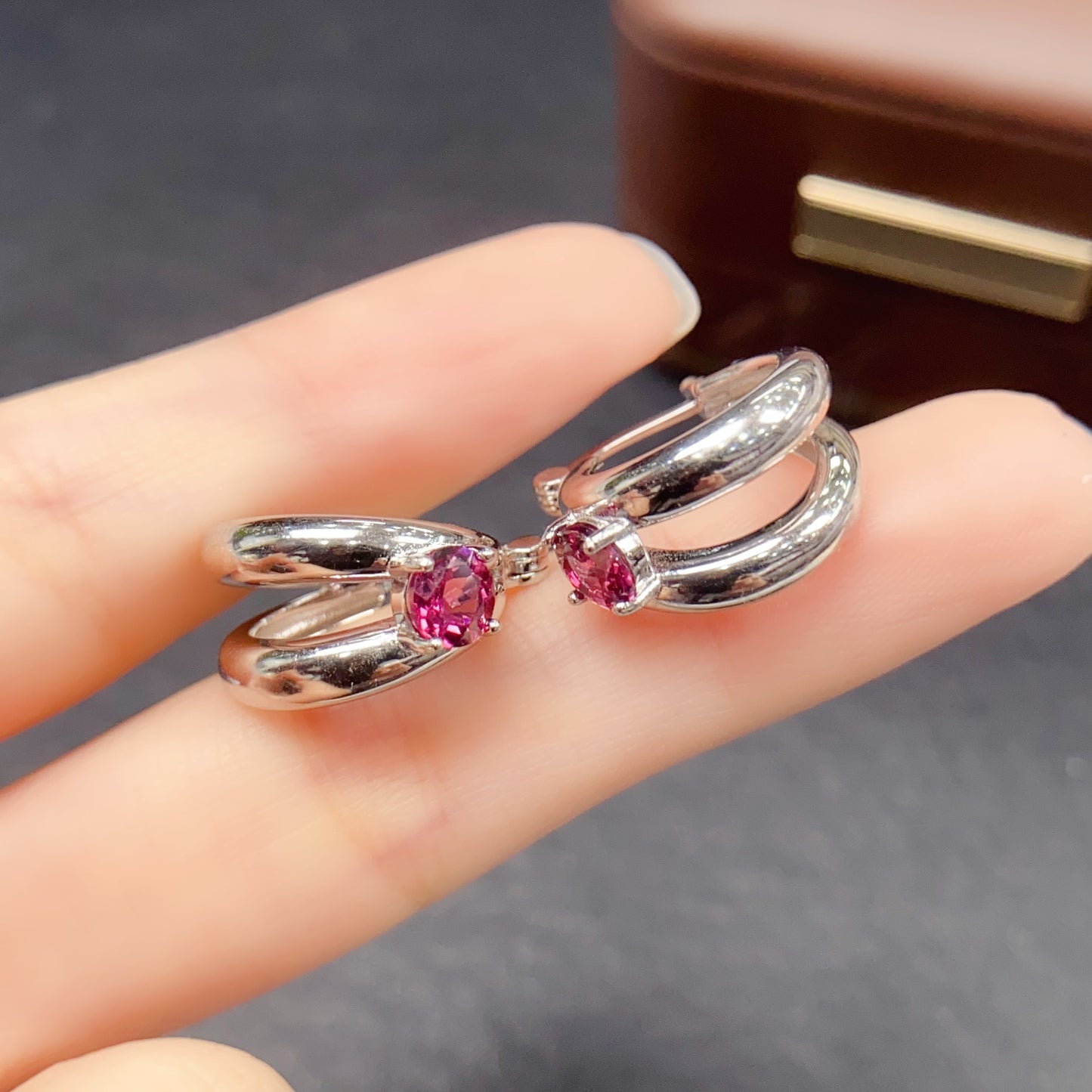 Natural Magnesium Aluminum Garnet Earrings Studs & Cuffs 5x5mm Fire Flash 925 Silver Fine Jewelry For Women