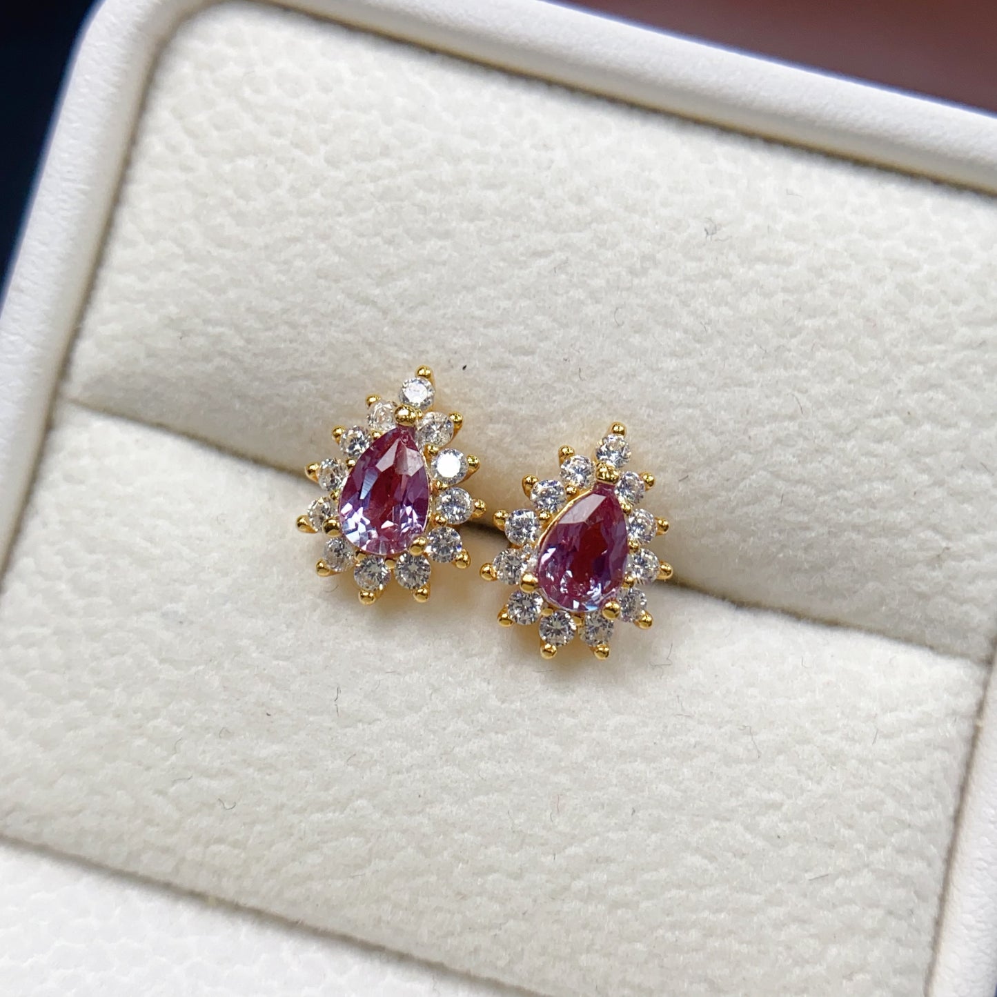 Natural Alexandrite Earrings Teardrop Shape 4x5mm Color Change Fire Flash 925 Silver Fine Jewelry For Women