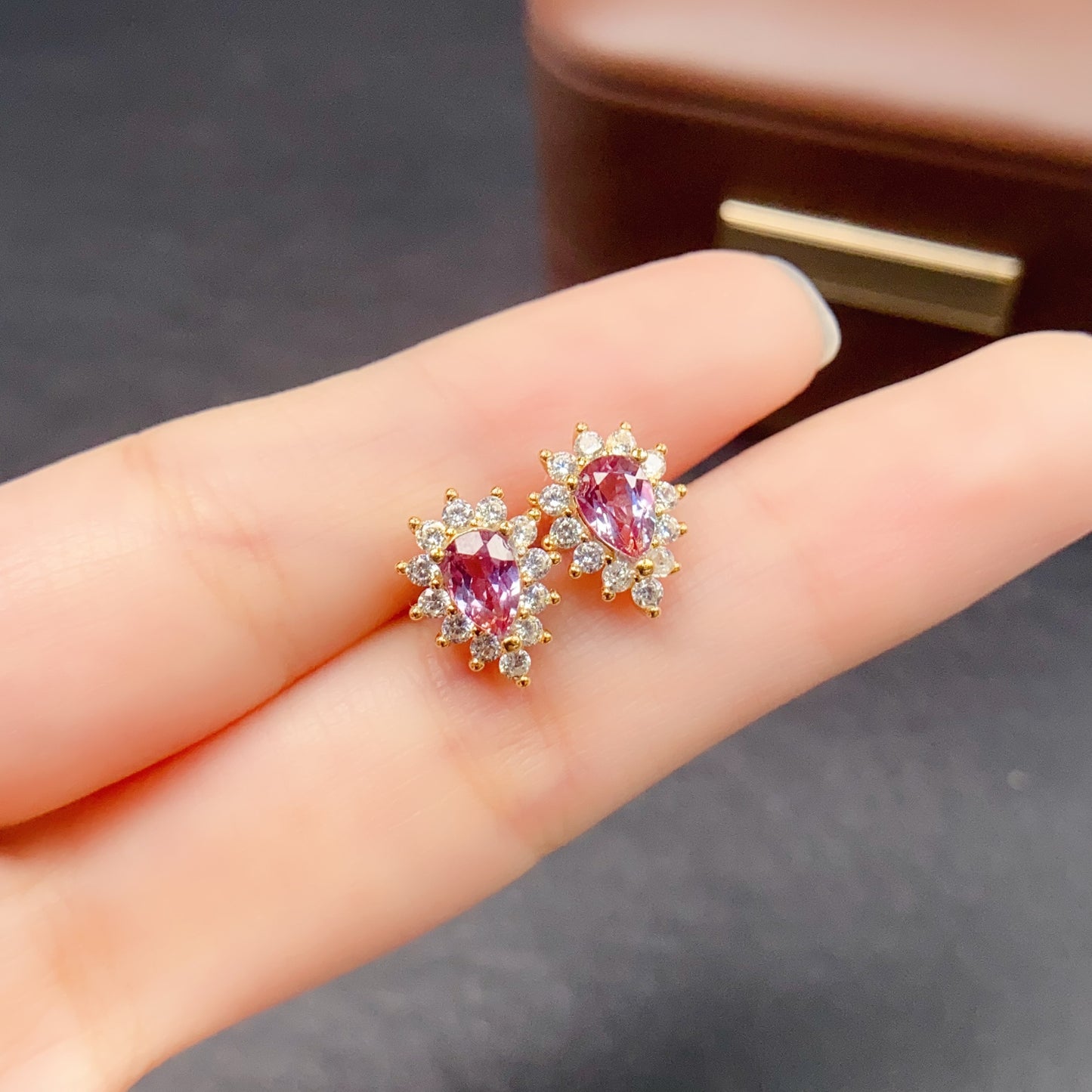 Natural Alexandrite Earrings Teardrop Shape 4x5mm Color Change Fire Flash 925 Silver Fine Jewelry For Women