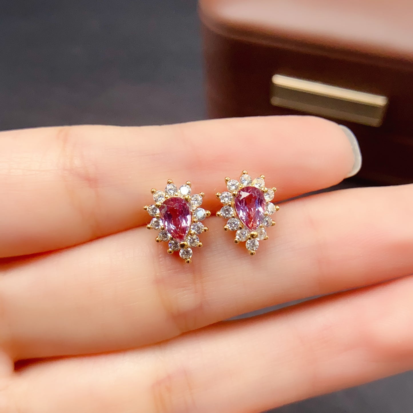 Natural Alexandrite Earrings Teardrop Shape 4x5mm Color Change Fire Flash 925 Silver Fine Jewelry For Women