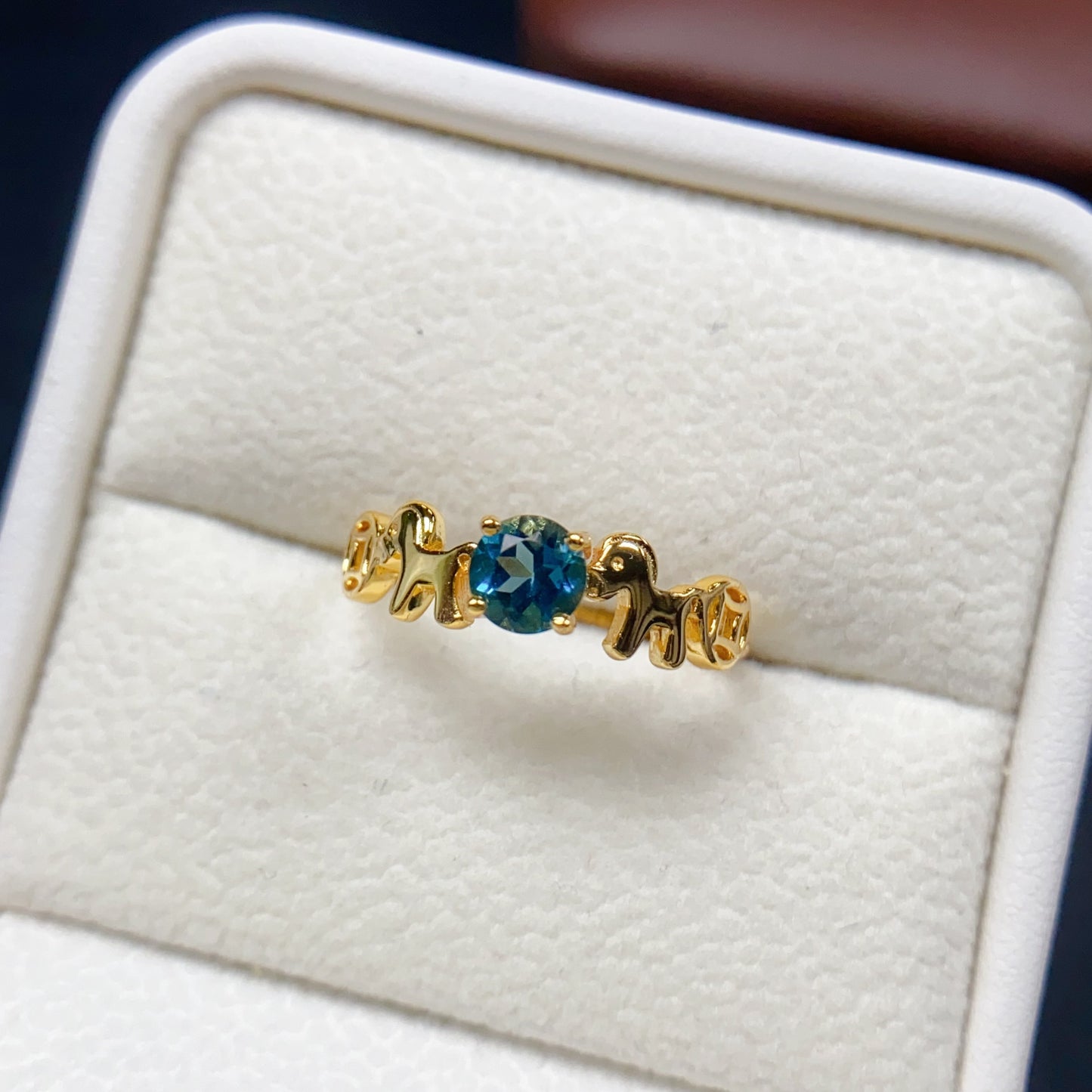 Natural Topaz Ring Adjustable Size 5x5mm Fire Flash VVS Clarity 925 Silver Fine Jewelry For Women