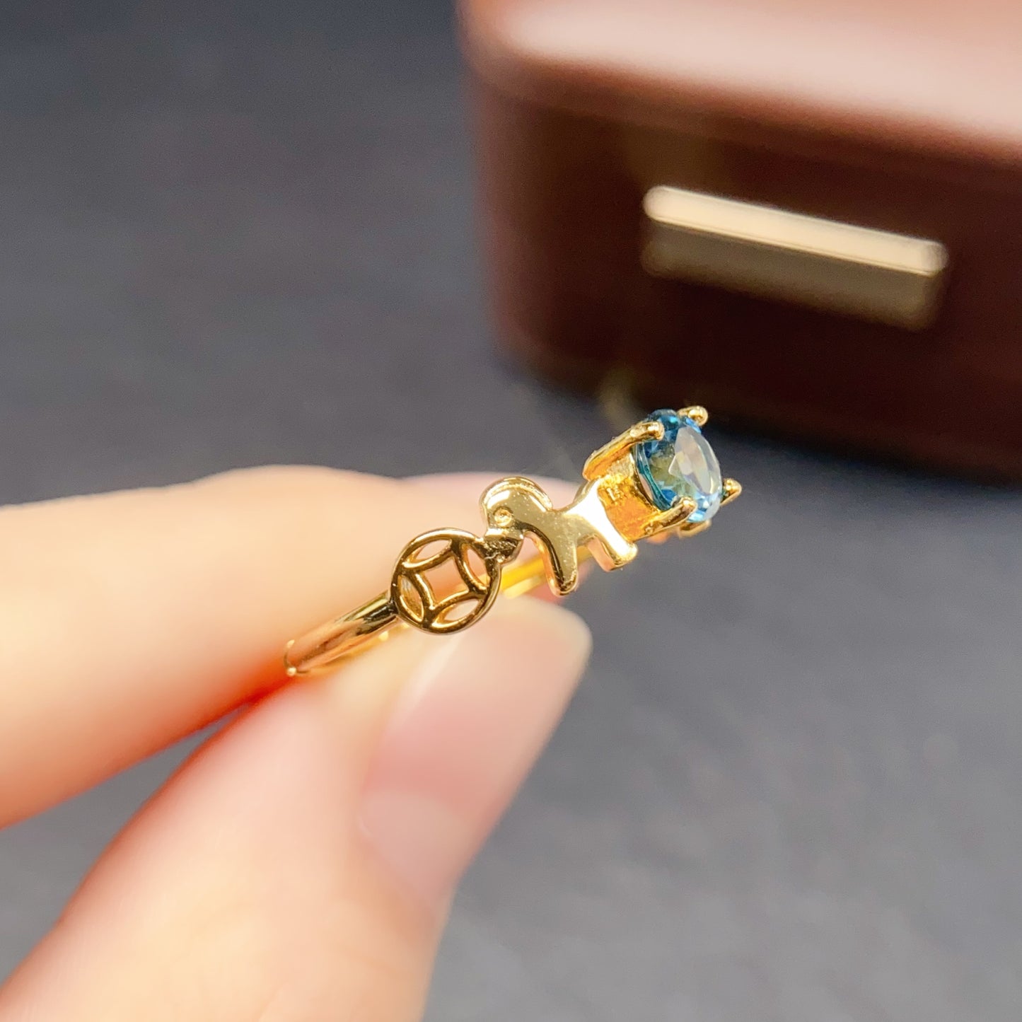 Natural Topaz Ring Adjustable Size 5x5mm Fire Flash VVS Clarity 925 Silver Fine Jewelry For Women