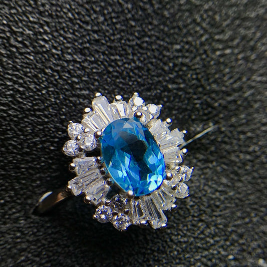 S925 Natural Topaz Ring (1ct)