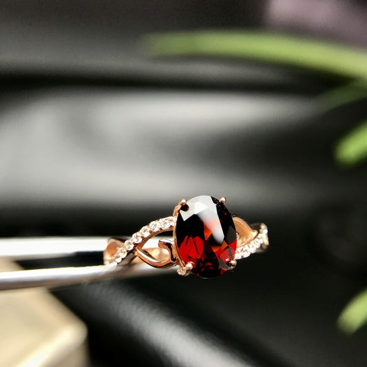 S925 New Natural Garnet Ring