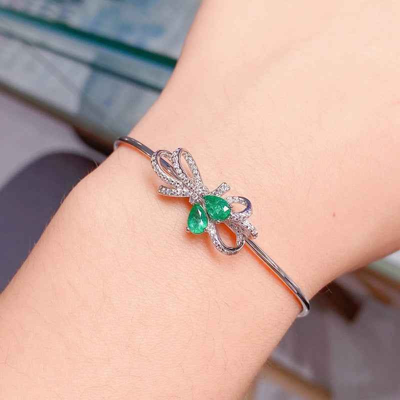 S925 Natural Emerald Bracelet
