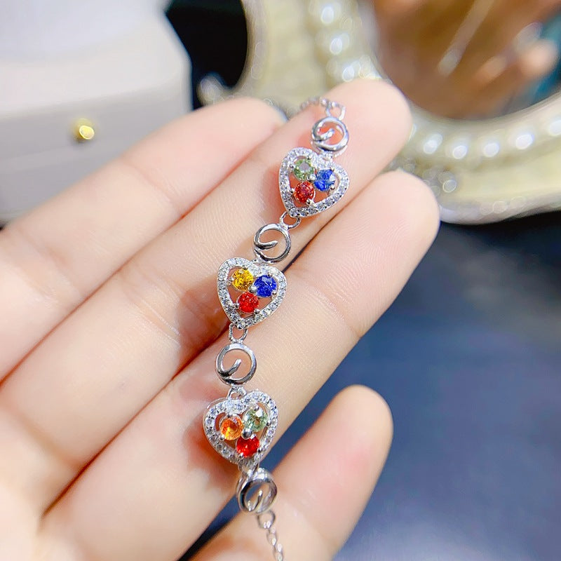S925 Natural Color Sapphire Bracelet