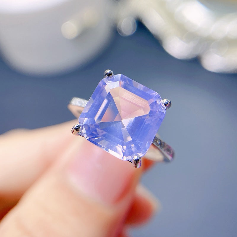 S925 Natural Lavender Amethyst Ring