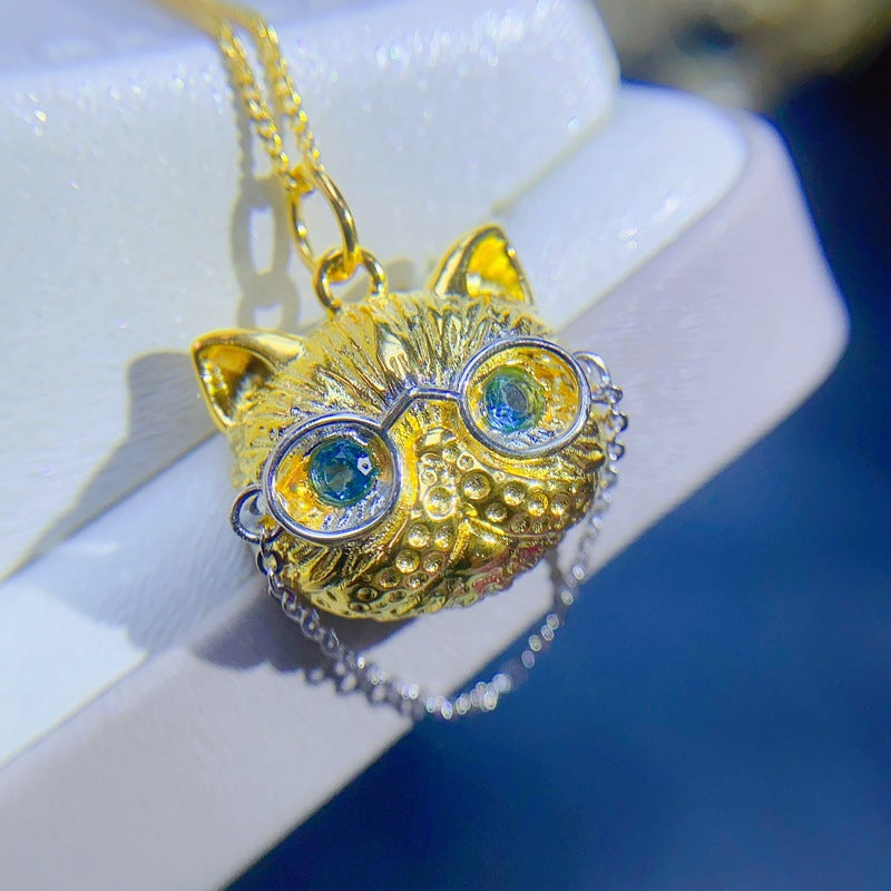 S925 Natural Topaz Pendant