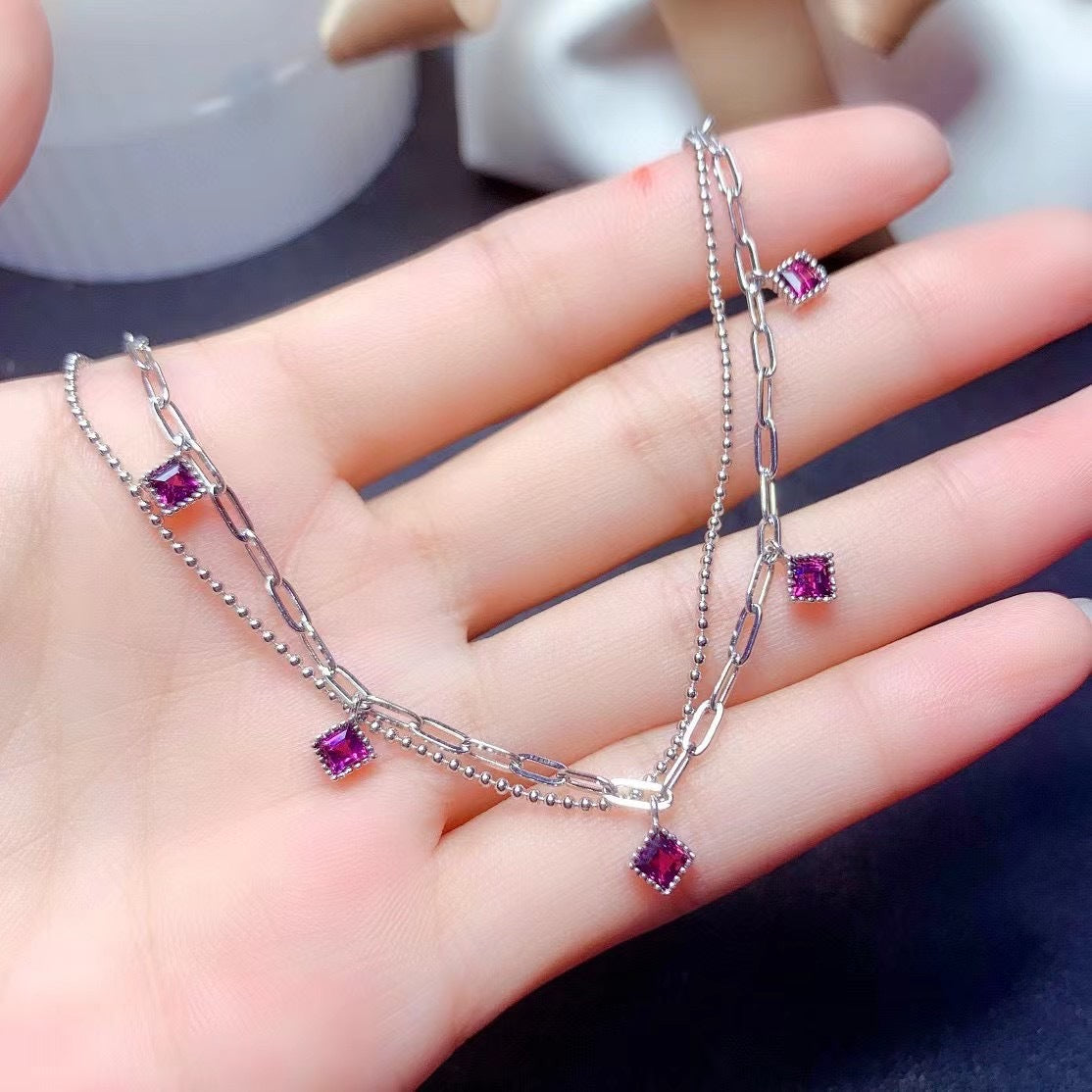 S925 Natural Magnesia Aluminum Garnet Bracelet