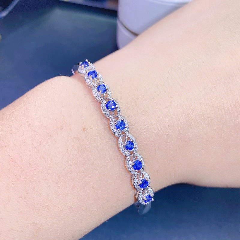 S925 Natural Sapphire Bracelet