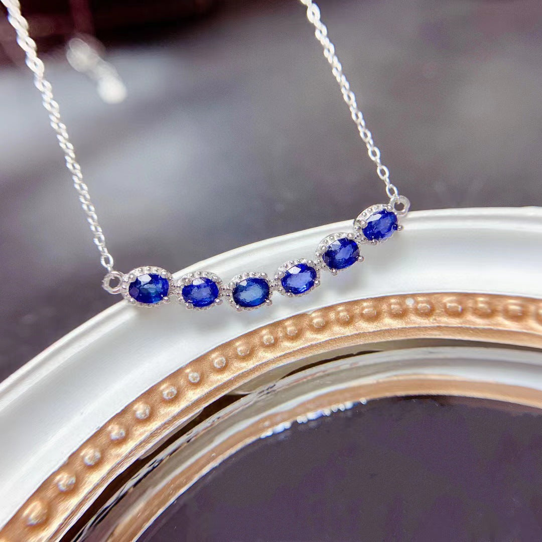 S925 Natural Sapphire Necklace Chain