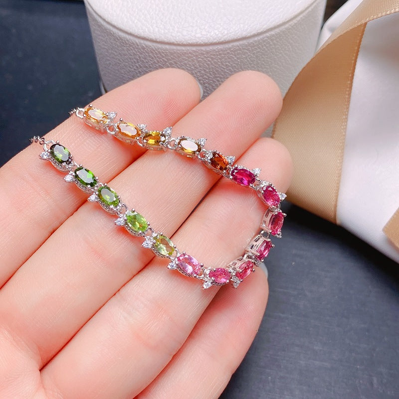 S925 Natural Tourmaline Bracelet
