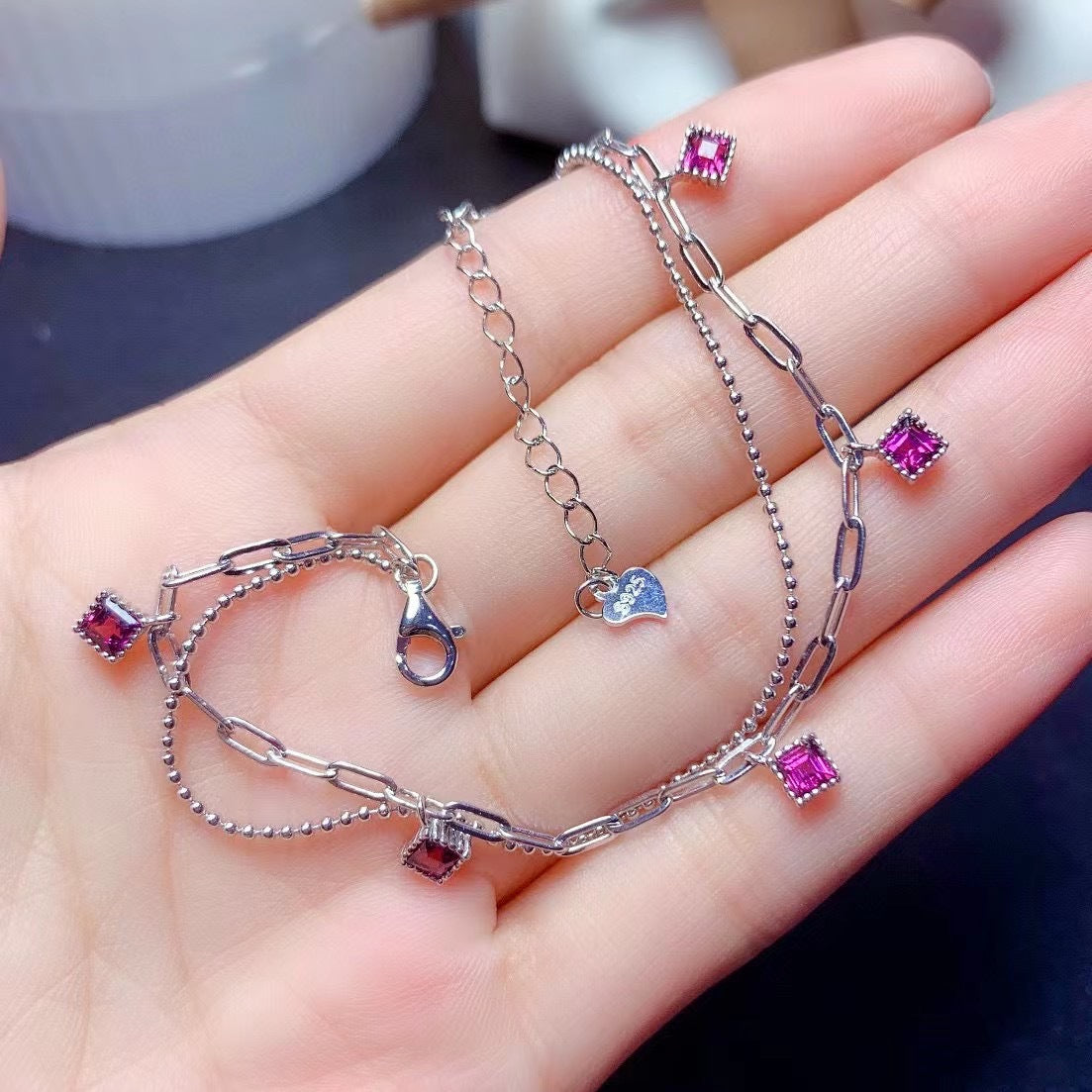 S925 Natural Magnesia Aluminum Garnet Bracelet