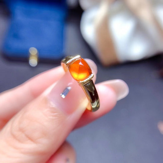 S925 Sugar Tower Garnet Set with Natural Fanta Garnet Ring