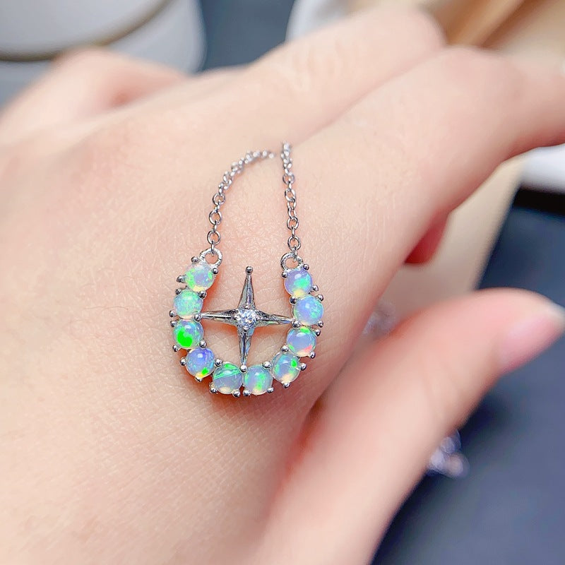 S925 Natural Opal Necklace 3*3mm Necklace