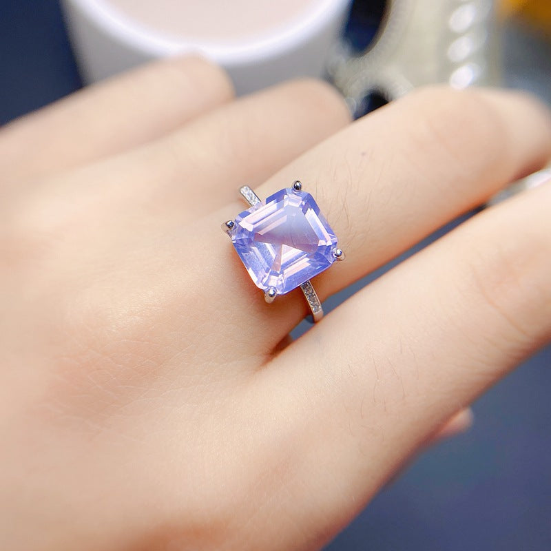 S925 Natural Lavender Amethyst Ring
