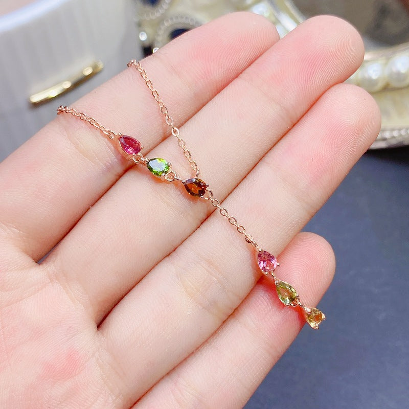 S925 Natural Tourmaline Necklace