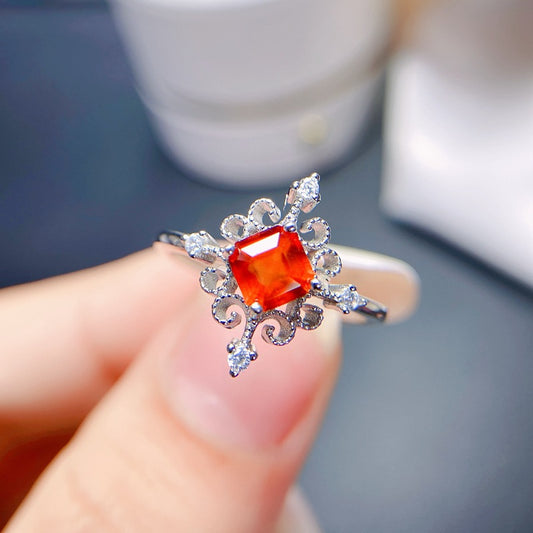 S925 Women's Natural Fanta Garnet Ring