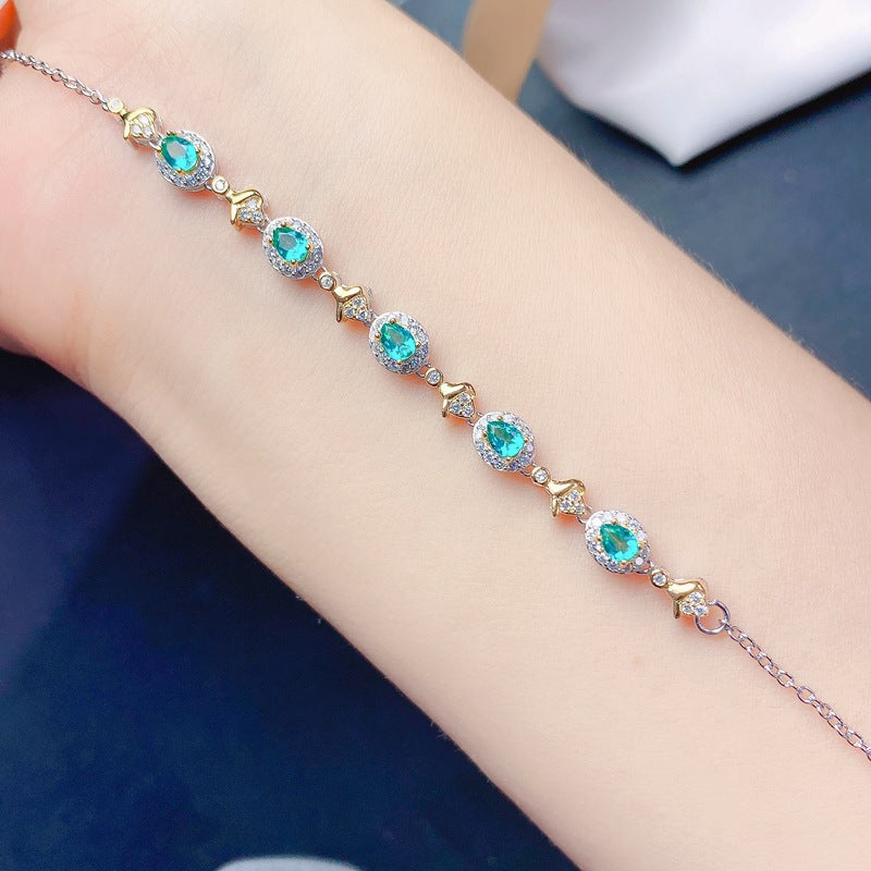 S925 Simple Time Small Fresh Bracelet Topaz Women's Bracelet