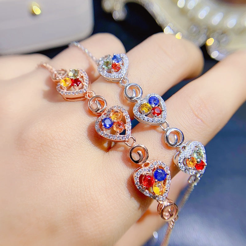 S925 Natural Color Sapphire Bracelet