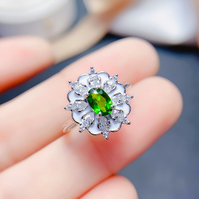 S925 New Fashion Natural Turbidite Amethyst Magnesium Aluminum Garnet Ring