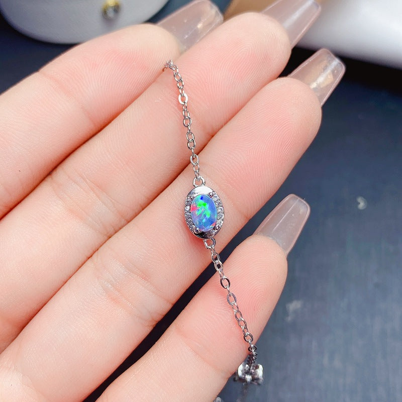S925 Natural Australian Opal Bracelet