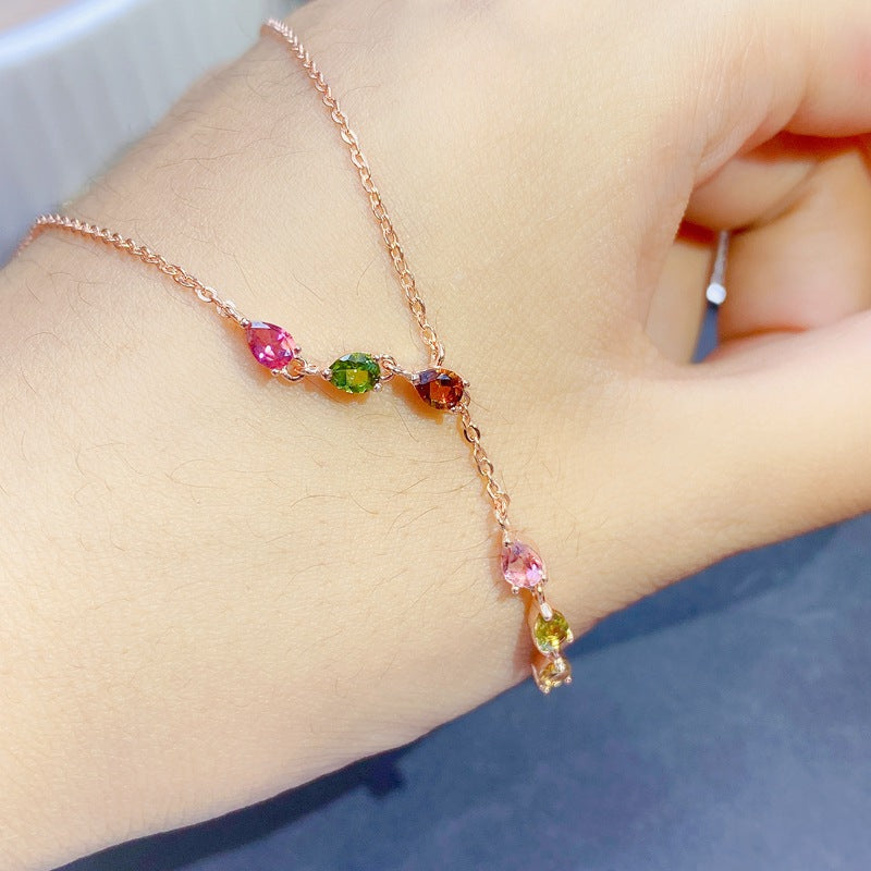 S925 Natural Tourmaline Necklace