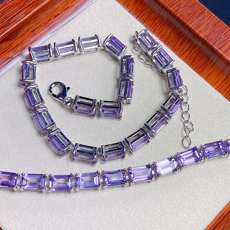S925 Natural Amethyst Bracelet