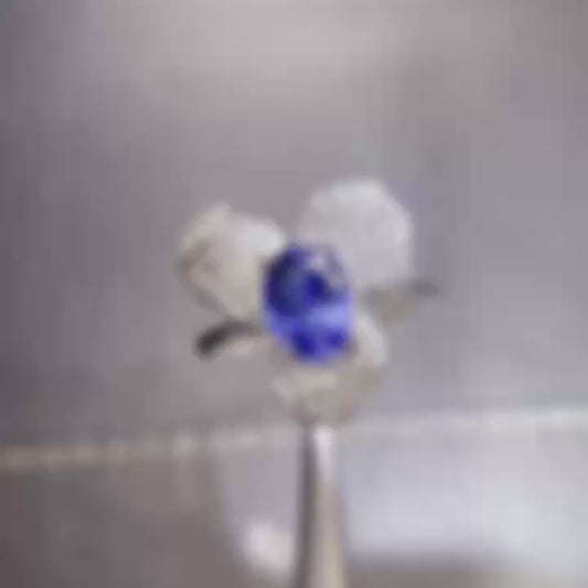 Natural Tanzanite Ring, Floral Design, High Clarity & Vivid Color, Exquisite 925 Silver Setting, Center Stone 6×8mm – From Desk to Dinner